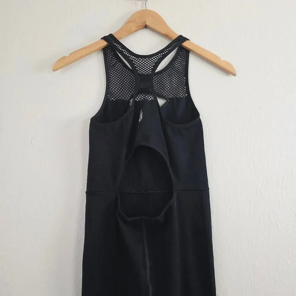 FP Movement Free Style Mesh Halter Top One Piece Onesie Black M L Medium/Large